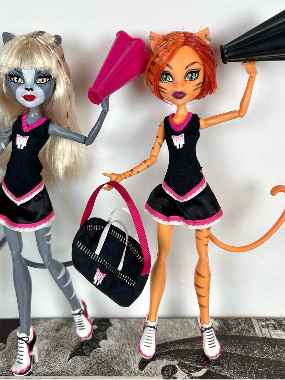 Monster High Fearleading Werecat Sisters 3 Toralei, Meowlody Purrsephone